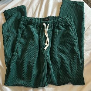 faux corduroy emerald green pants
